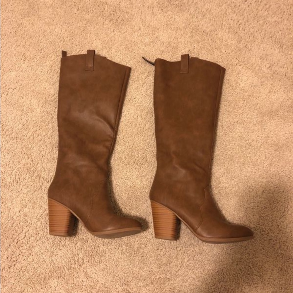 Camel colored boots from just fab